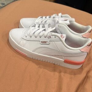 Puma White and Coral Sneakers